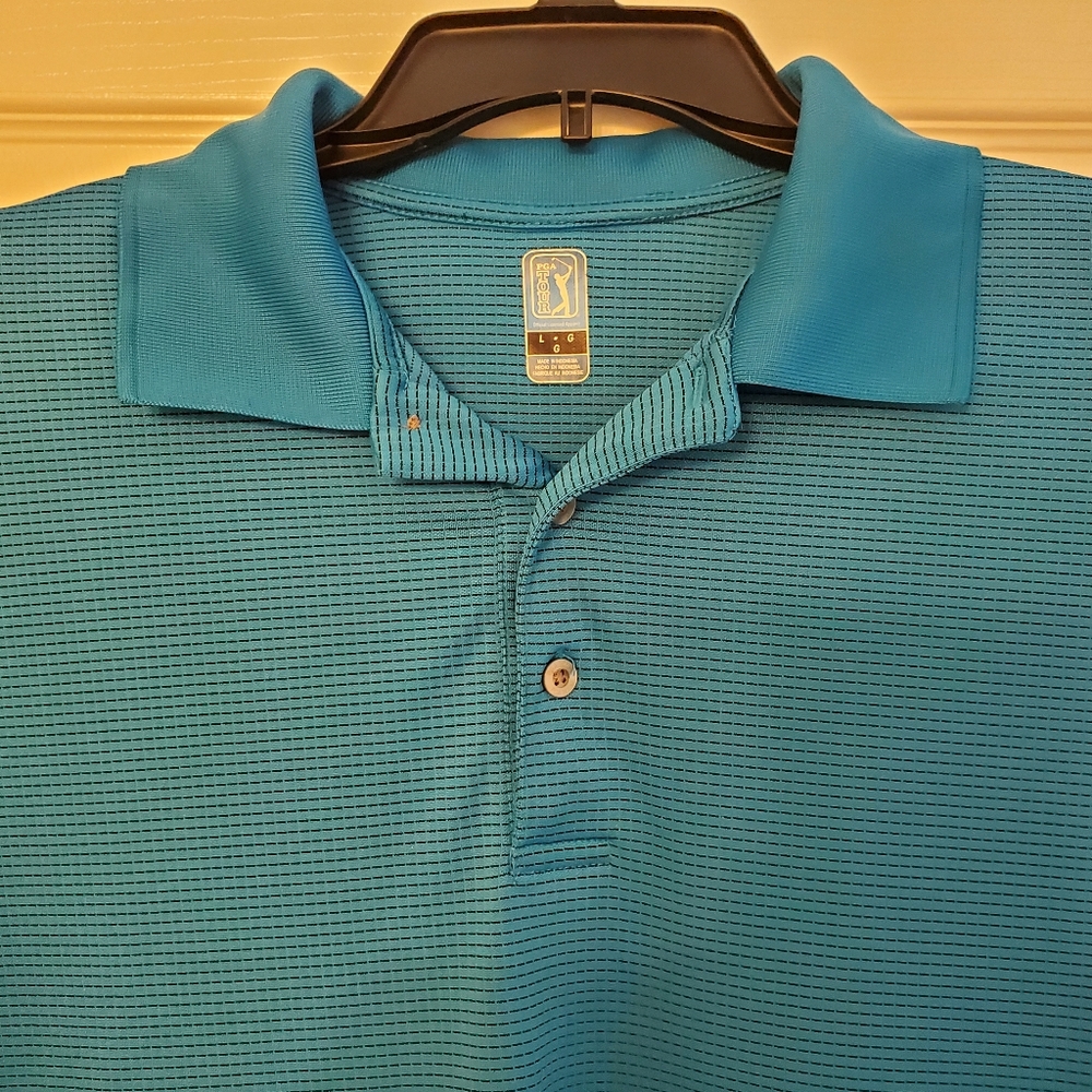 PGA Tour Golf Polo Shirt - Men’s Size Large - Blue - Picture 3 of 4
